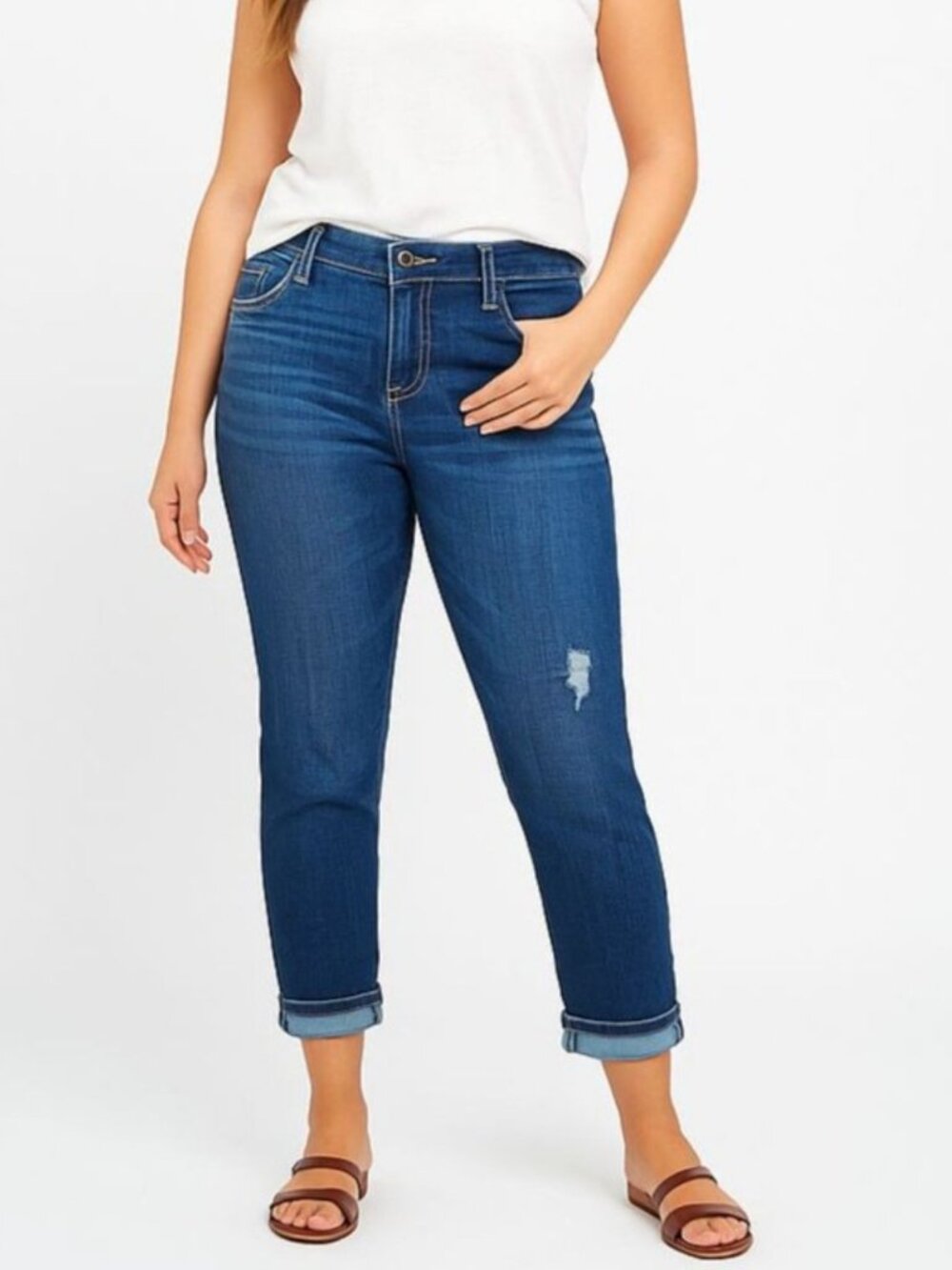 Kut from the Kloth Womens Catherine Boyfriend Jeans Relaxed Stretch Denim Size 2